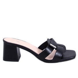 Elegáns Lafar Black magas sarkú flip-flop fekete