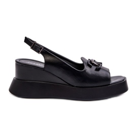 Jezzi Női szandál egy emelvényen és egy éken, díszítéssel, fekete Janesca Jezzi Női szandál egy emelvényen és egy éken, díszítéssel, fekete Janesca