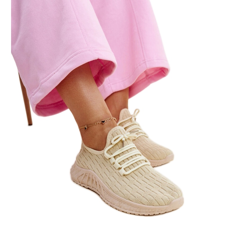 Milena bézs szövet tornacipő