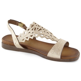 Női lapos áttört arany szandál Sergio Leone SK070H aranysárga