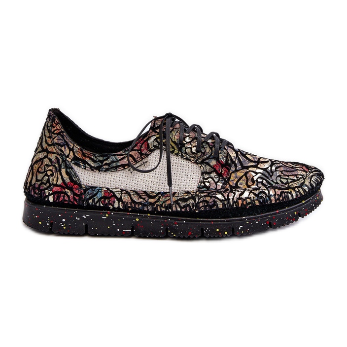 Mintás Női Cipők Maciejka 06347-01 Fekete