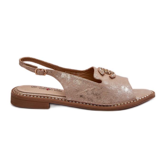 Női szandál díszítéssel S.Barski KV27-049 Arany aranysárga