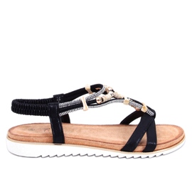 Montier Fekete gyöngyös szandál