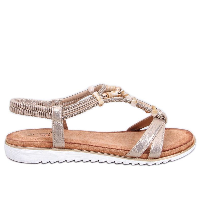 Montier Gold gyöngyös szandál aranysárga