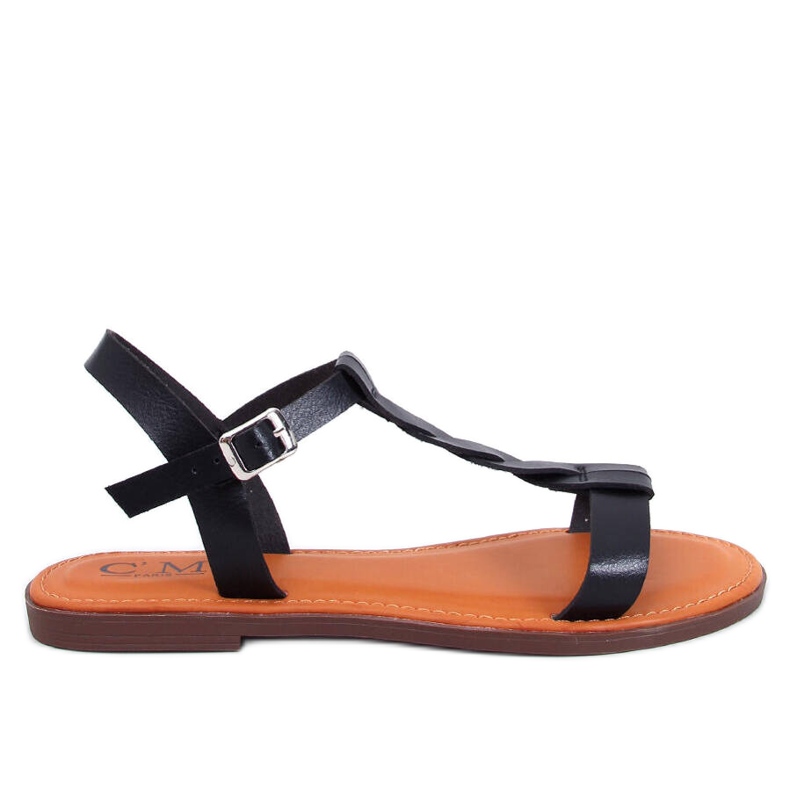 Pourta fekete női szandál