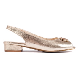 Arany elegáns lapos szandál aranysárga