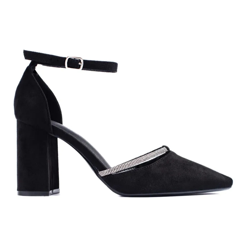 Fekete velúr magas sarkú pumpák