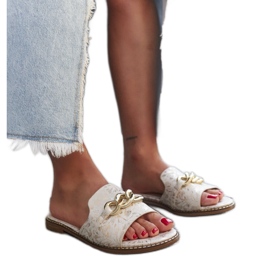 Ranime papucsok bőr betéttel bézs Ranime papucsok bőr betéttel bézs