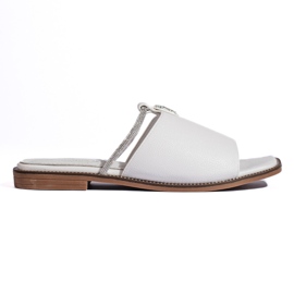 Női fehér lapos papucs