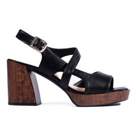 Sergio Leone fekete szandál széles sarokkal Sergio Leone fekete szandál széles sarokkal