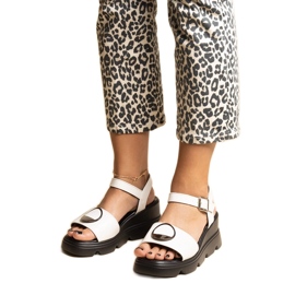 Fehér ékszandál Maddison öko bőrből