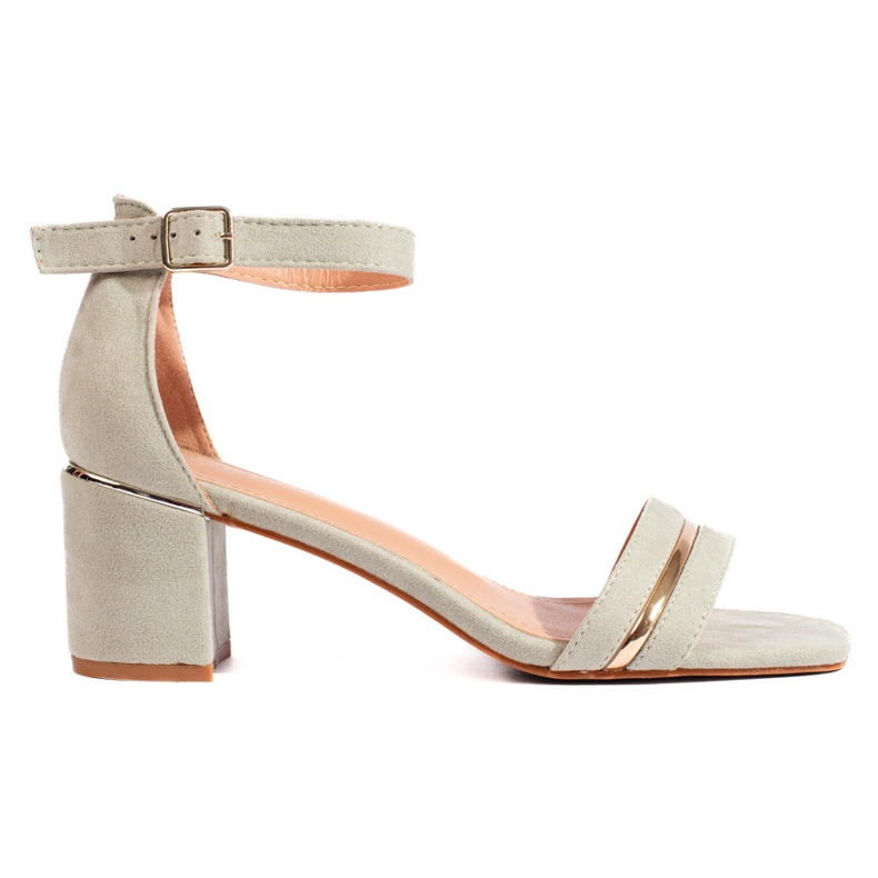 Olíva színű női velúr magas sarkú szandál zöld