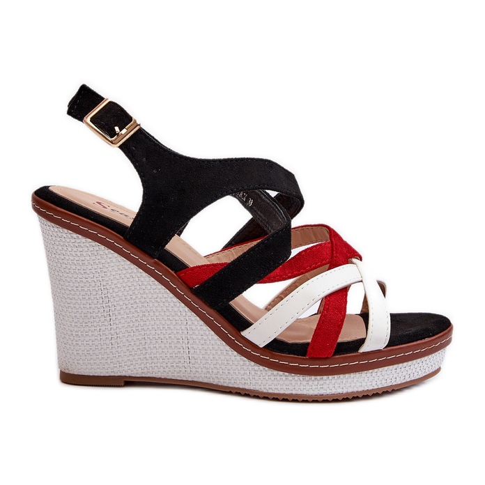 Fekete Ellen Strappy Wedge szandál