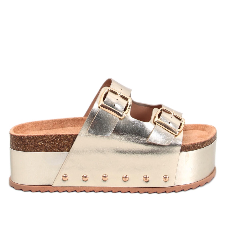 Galzai Gold platform parafa papucs aranysárga
