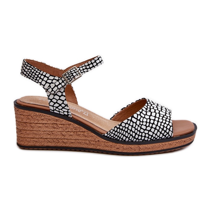 Női ékszandál Sergio Leone SK303 fehér és fekete