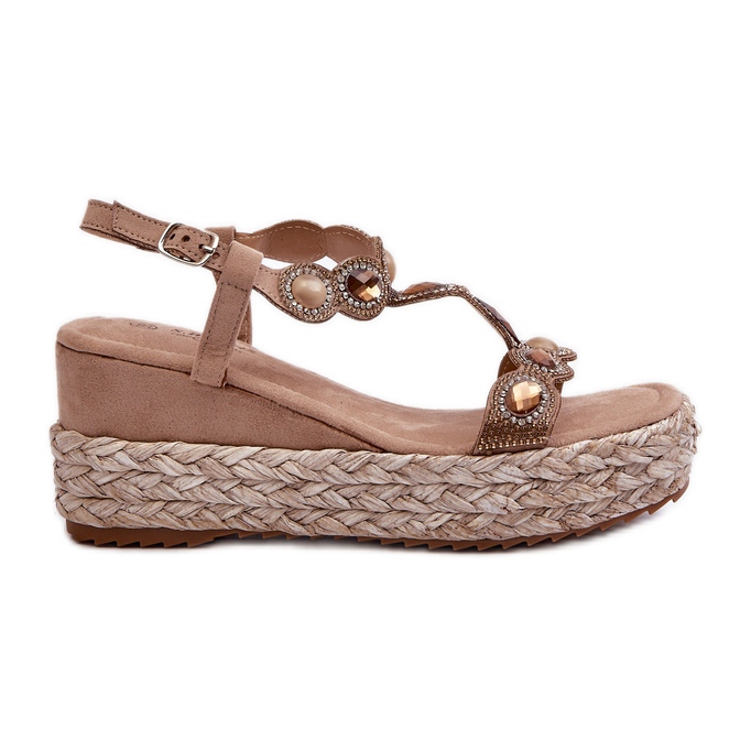 Női ékszandál zsinórral S.Barski MY291 Bézs