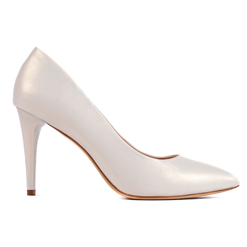 Sergio Leone Fehér gyöngy pumpák magas sarokkal