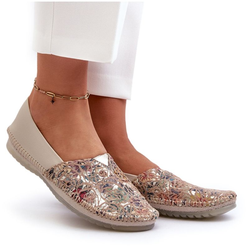 Női bőr balerina Maciejka 1930B-04 bézs