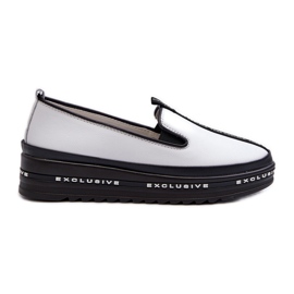 Női bőrcipők az S.Barski LR260 platformon, fehér