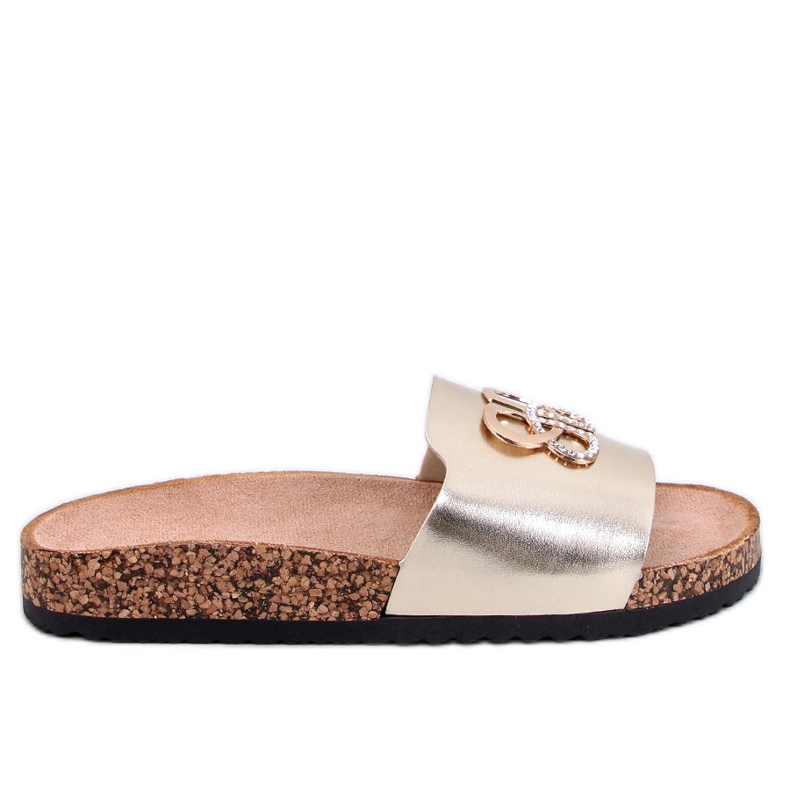 Ibanei LT.GOLD parafa papucs strasszokkal aranysárga