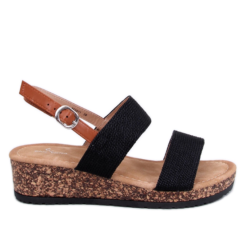 Wadoux fekete parafa ékszandál