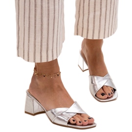 Ezüst Fanan magassarkú papucs Ezüst Fanan magassarkú papucs