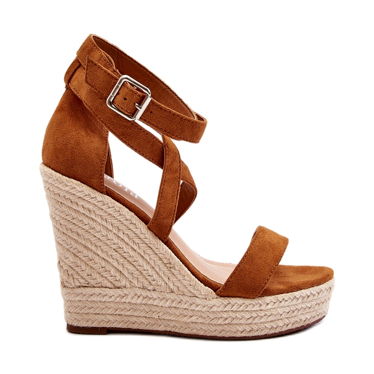 Espadrille ékszandál tevefonattal barna