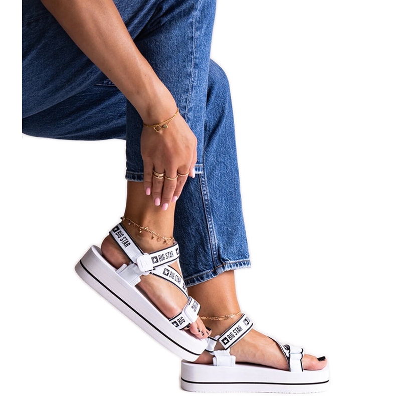 Fehér platformszandál Big Star NN274A526