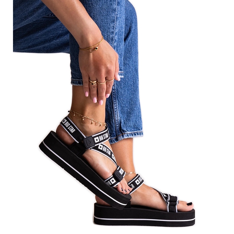 Fekete platformszandál Big Star NN274A525