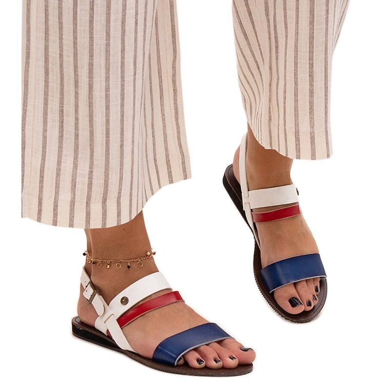 Női szandál Serrata bőr belsővel kék