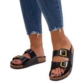 Fekete flip-flop Oline parafa talppal