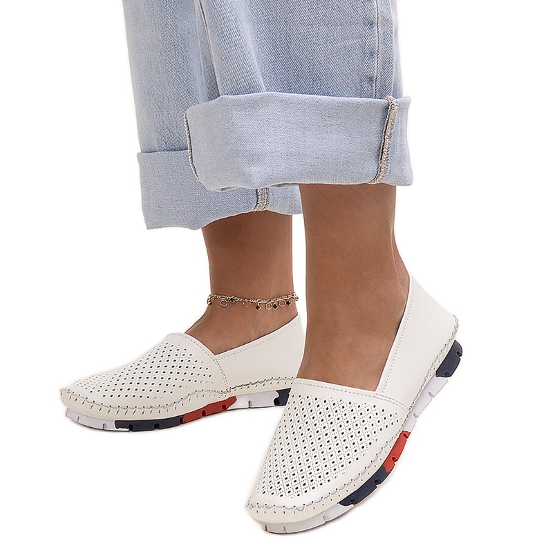 Evento Wendel fehér áttört bőrcipő