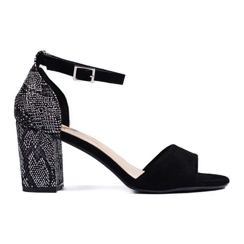 Sergio Leone Elegáns fekete velúr női szandál