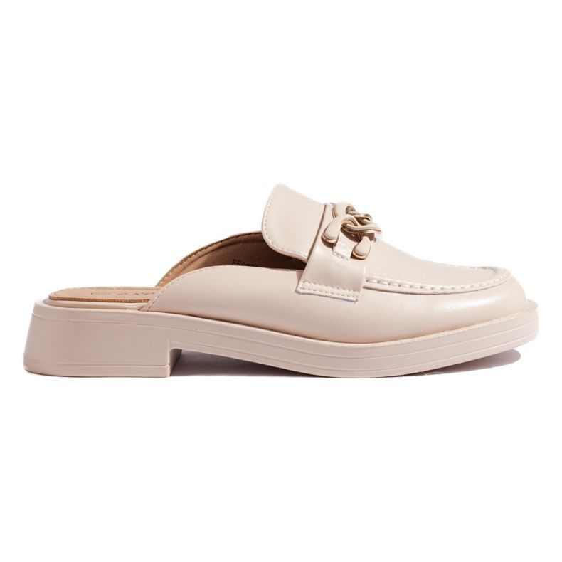 Bézs teljes platformú papucsok