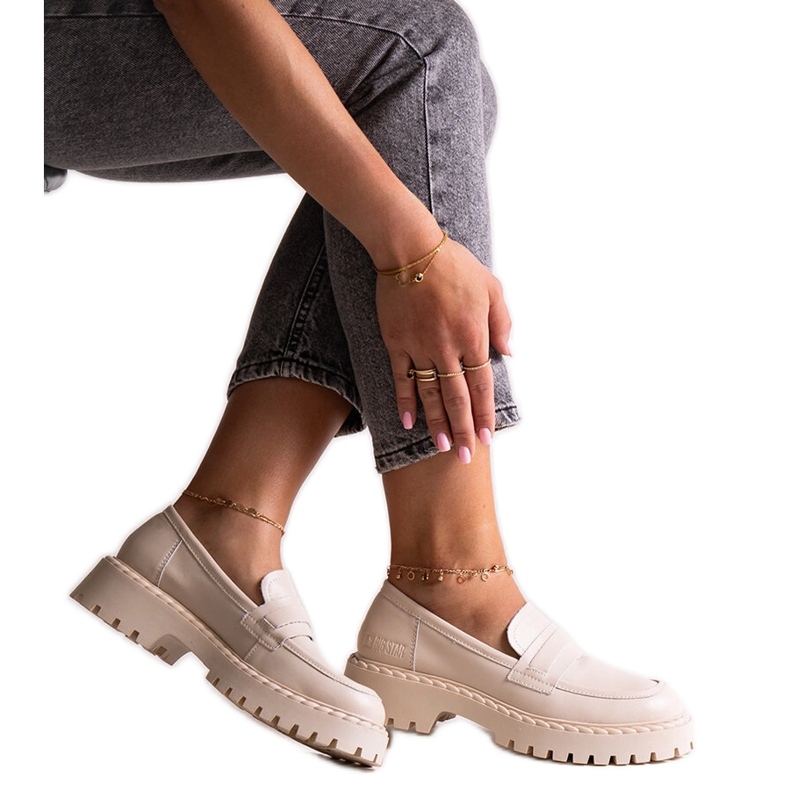 Bézs bőrcipő Big Star LL274457