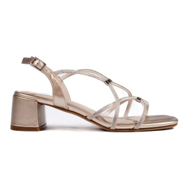 Sergio Leone női arany szandál dekoratív pántokkal aranysárga Sergio Leone női arany szandál dekoratív pántokkal aranysárga