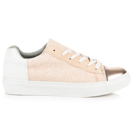 Kylie Fűzős tornacipő csillámmal barna