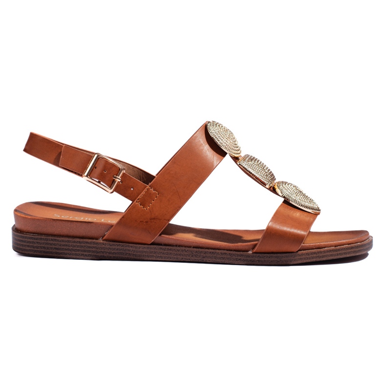 Női barna lapos szandál, Sergio Leone