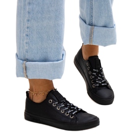 Fekete öko bőr tornacipő Big Star KK274106