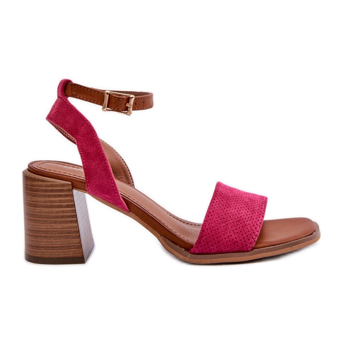 Női magassarkú szandál Eco Suede Fuchsia Ronvia anyagból rózsaszín Női magassarkú szandál Eco Suede Fuchsia Ronvia anyagból rózsaszín