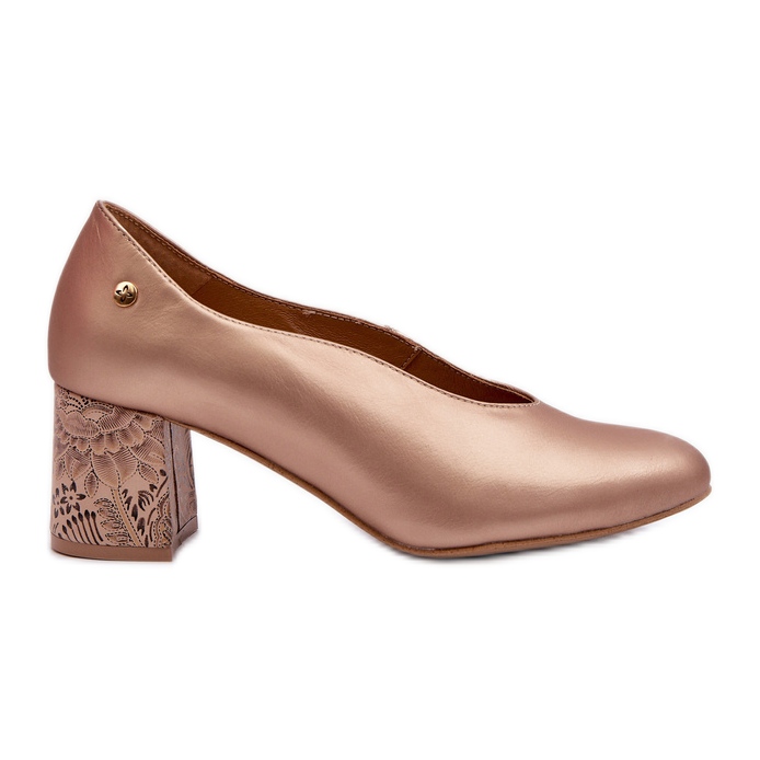 Elegáns bőr pumpák magas sarkú Maciejka 06422-25 arany aranysárga