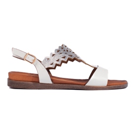 Sergio Leone áttört fehér és ezüst női szandál