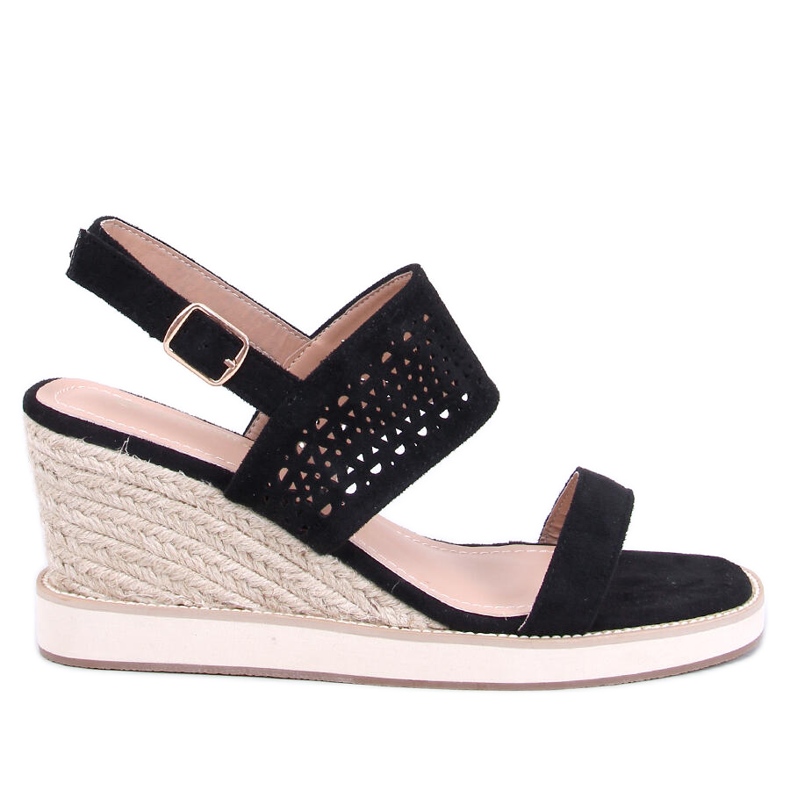 Debeve Black wedge espadrill szandál fekete Debeve Black wedge espadrill szandál fekete