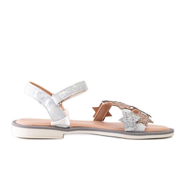 Miss Charisa szürke gyerekszandál csillogó csillagokkal ezüst
