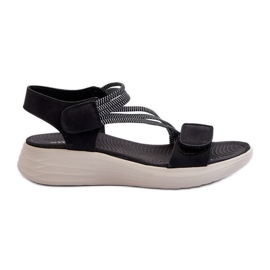 Evento Női kényelmes tépőzáras szandál Fekete Eladora