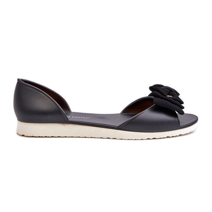 Női gumi balettlapok masnival, fekete Georia