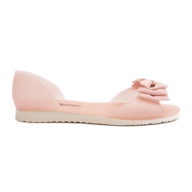 Női gumi balettlakások masnival, világos rózsaszín Georia