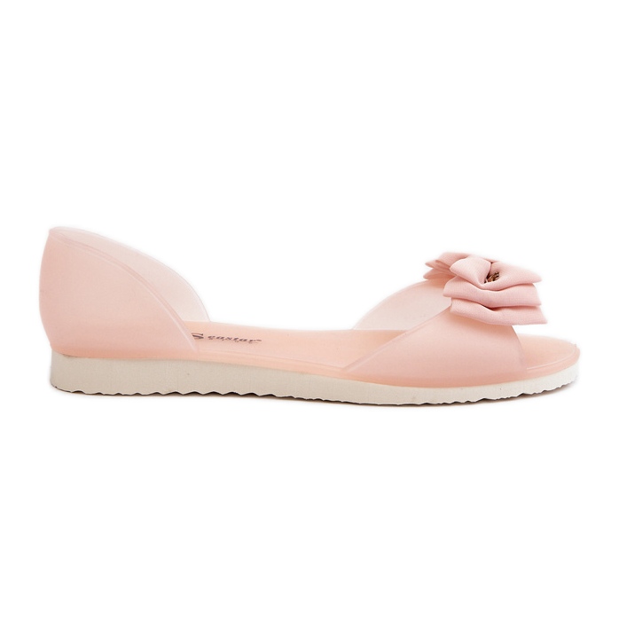 Női gumi balettlakások masnival, világos rózsaszín Georia