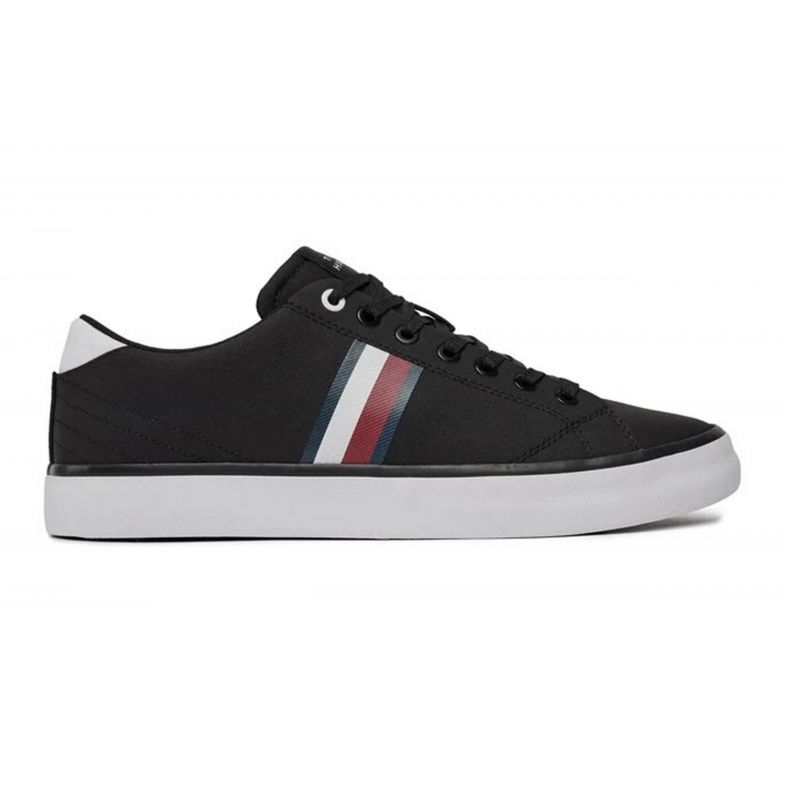 Tommy Hilfiger Hi Vulc Low Stripes Mesh M FM0FM04946BDS cipő fekete