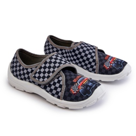 Kényelmes fiú papucs tépőzárral Befado 974Y540 Grey szürke Kényelmes fiú papucs tépőzárral Befado 974Y540 Grey szürke